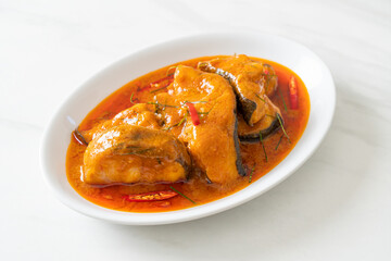 Redtail Catfish Fish in Dried Red Curry Sauce that called Choo Chee