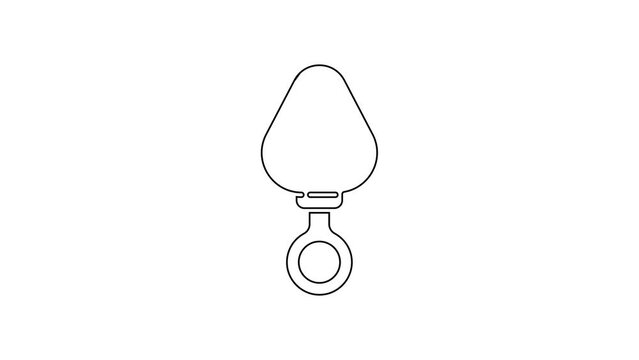Black line Anal plug icon isolated on white background. Butt plug sign. Fetish accessory. Sex toy for men and woman. 4K Video motion graphic animation