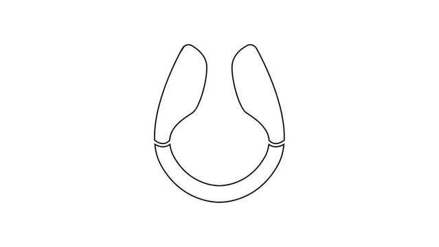 Black line Dildo vibrator for sex games icon isolated on white background. Sex toy for adult. Vaginal exercise machines for intimate. 4K Video motion graphic animation