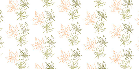 Seamless pattern autumn leaves. Maple leaves in autumn colors.