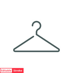 Clothes hanger icon. Simple outline style. Wardrobe and household concept. Thin line vector illustration design isolated on white background. Editable stroke EPS 10.