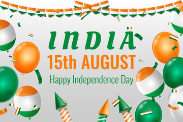 Happy Independence day India, 15th August India Independence Day Background. Vector illustration.

