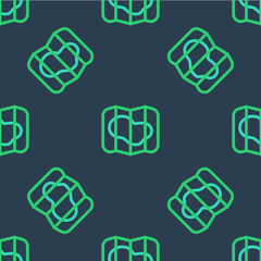 Line Map of Iceland icon isolated seamless pattern on blue background. Vector