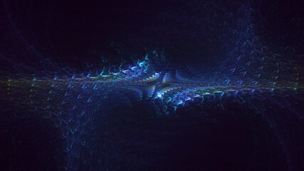 3D rendering abstract colorful fractal light background