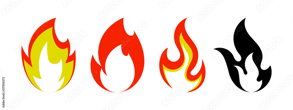 Canvas Prints Fire icon set design template vector illustration