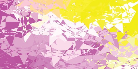 Light Pink, Yellow vector backdrop with triangles, lines.