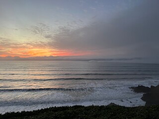 Sunset from San Francisco over the Pacific Ocean