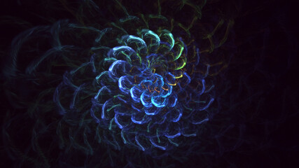 3D rendering abstract colorful fractal light background