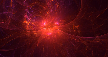 3D rendering abstract multicolor technology fractal light background
