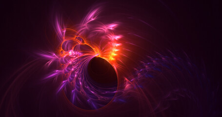 3D rendering abstract multicolor technology fractal light background
