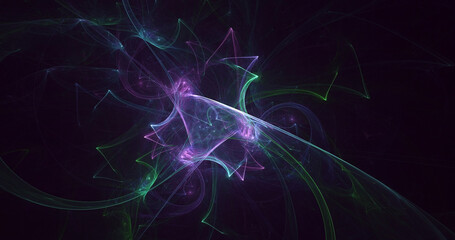 3D rendering abstract multicolor technology fractal light background
