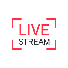 Live Stream sign. Good to use web design, live broadcast on social media. Vector illustration..