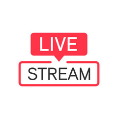 Live stream logo isolated on white background. Social media icon. Vector illustration..