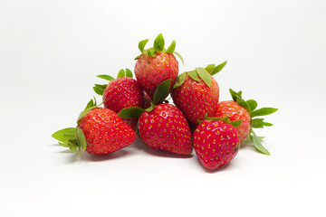 fresh strawberries on a white background