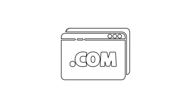 Black line Website template icon isolated on white background. Internet communication protocol. 4K Video motion graphic animation