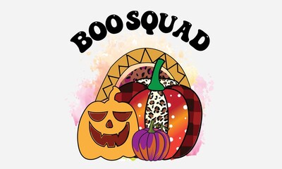 Boo Squad 1 Halloween Sublimation T-Shirt Design