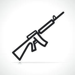 rifle or firearm line icon
