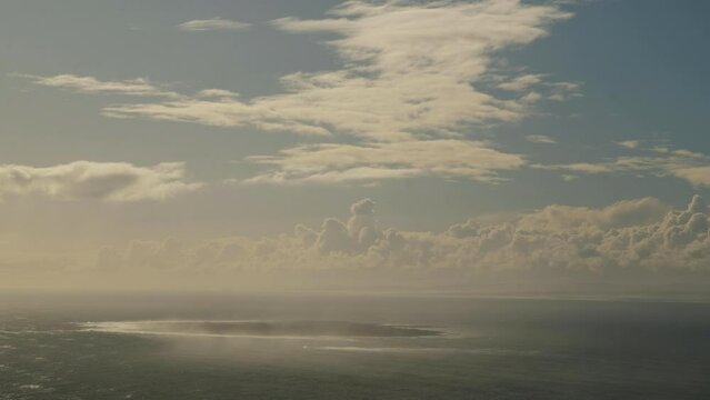 High angle view of historic Robben Island in Cape Town, South Africa