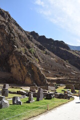 świeta dolina inków, ruiny Ollantaytambo, Peru, Inkowie,  - 517843188