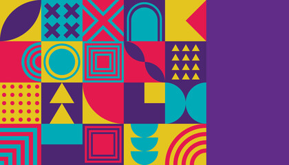 Obraz premium Geometric bright abstract backgrounds. Minimal geometric posters with colorful patterns. design template with modern geometric graphics