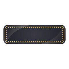 Empty Rectangle Frame In Black And Golden Color.