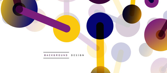 Line points connections geometric abstract background. Circles connected by lines. Trendy techno business template for wallpaper, banner, background or landing