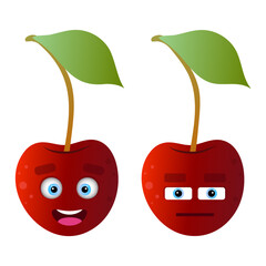 Smile. Sweet cherry. Cherry character. Emotions. Emotional cherry