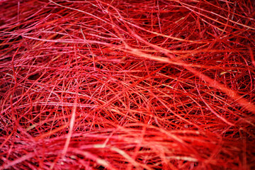 Macro shot of tangled threads close up