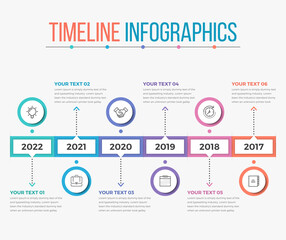 Simple Modern Horizontal Timeline Infographics