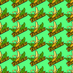 Seamless Pattern Bananas Symbol, Banana Background