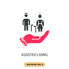 assisted living icons  symbol vector elements for infographic web