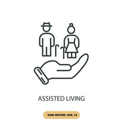 assisted living icons  symbol vector elements for infographic web