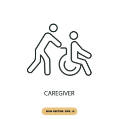 caregiver icons  symbol vector elements for infographic web