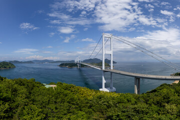 糸山展望台から見た来島海峡（しまなみ海道）