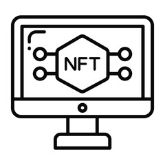 Monitor icon, Non-fungible token, Digital technology.