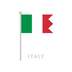 italy flag flat design vector illustration