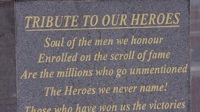 Honoring The Fallen Soldiers At The Hall Of Fame And War Memorial In Leh, India. Closeup