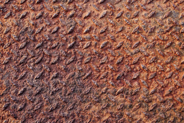 Rust, corrosion and grunge old anti-slip sheet texture background.	