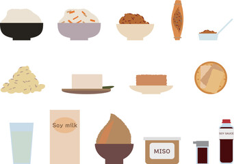 大豆製品イラストセット