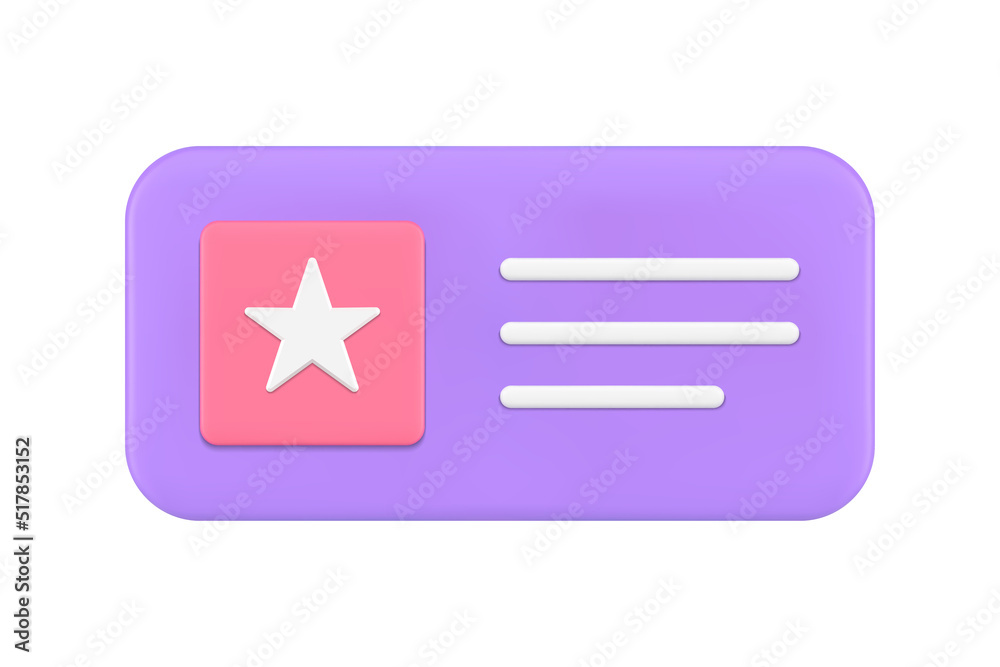 Poster smartphone badge star application user interface menu navigation web technology 3d icon vector