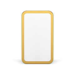 Golden smartphone touch screen user interface menu internet advertising template 3d icon vector