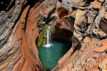 Spa pool Hamersley Gorge Karijini National Park Pilbara region in Western Australia