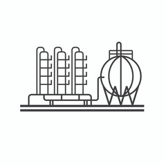 illustration of oil refinery, vector art.