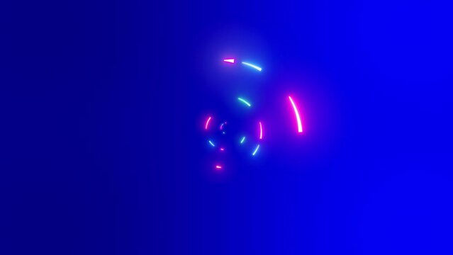 abstract colorful background with bright neon rays and glowing lines. Pink-red blue looping background. Speed of light. Seamless loop animation