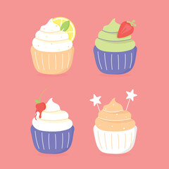 Delicious cupcake. Dessert vector illustration design.