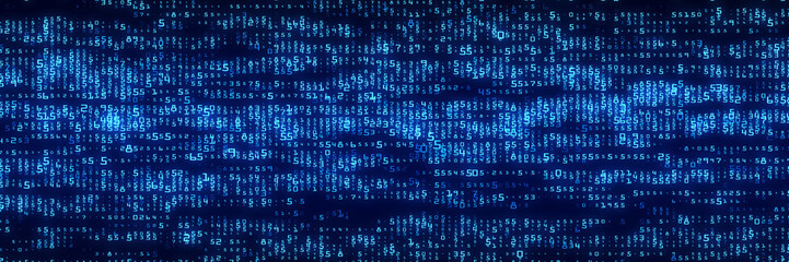 Digital background blue matrix. Coding or hacking concept. Abstract data concept. 3d rendering.