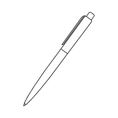 Outline Pen Template. Vector illustration. Copy space. Linear, vector, realistic, outline illustration.