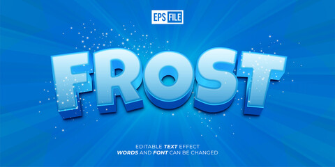 Frost text 3d style editable text effect