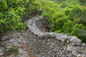 muro tradicional de piedra - Pedre en Sec - Fita del Ram, Esporles, Paraje natural de la Serra de...