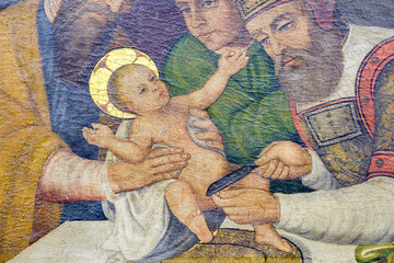 La Circuncisió, La circuncision de Jesucristo, siglo XVI, atribuida al Mestre de Calvià, iglesia...